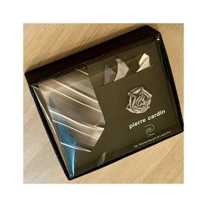 Pierre Cardin Gift Set | Men’s Tie Pocket Square Lapel Pin | Elegant Formalwear
